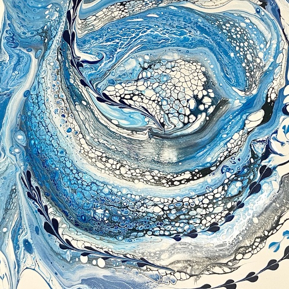 Original Acrylic Abstract Art 6”x6” Ceramic Tile - Picture 10 of 10